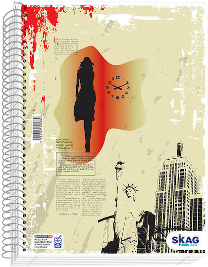 Skag Spiral Notebook Ruled A4 3 Subjects University Fun Urban 1pcs