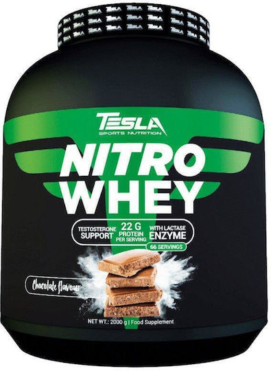 Tesla Nitro Whey Πρωτεΐνη Ορού Γάλακτος με Κρεατίνη Χωρίς Γλουτένη με Γεύση Chocolate 2kg