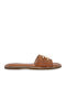 Women's Flat Sandals in Tabac Brown Color