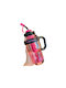 Wasserflasche Kunststoff mit Strohhalm und Filter 1300ml Hellblau