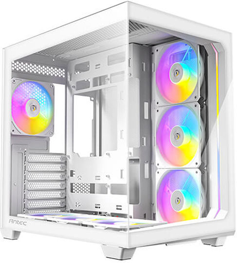 Antec C5 Gaming Midi Tower Κουτί Υπολογιστή με Πλαϊνό Παράθυρο και RGB Φωτισμό Λευκό