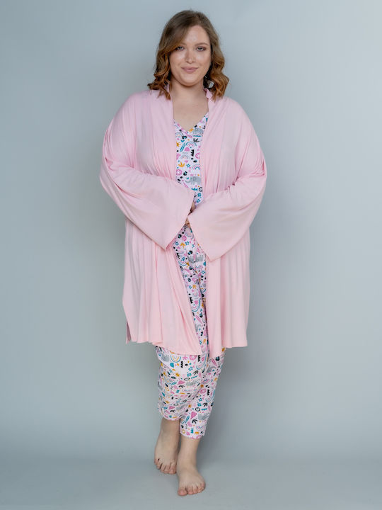 Maniags Summer Women's Robe Pink