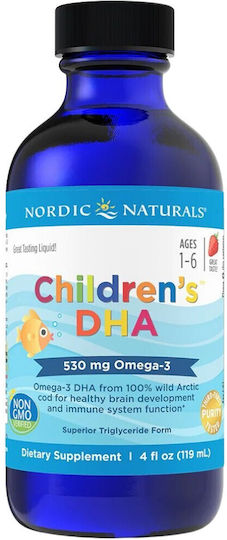 Nordic Naturals Children's Dha Ιχθυέλαιο 530mg 119ml με γεύση Φράουλα