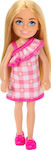 Checked Dress Blonde Hair Doll Chelsea HXM95