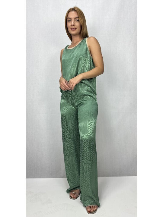 Passager Дамски Текстилен Панталон Зелен