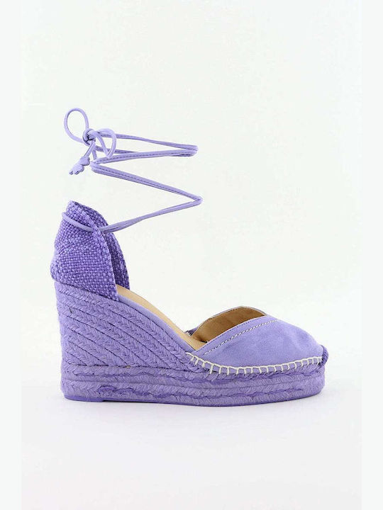 Castaner Women's Suede Platform Espadrilles Purple