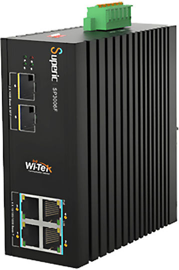 Wi-Tek SP3006F Unmanaged PoE+ Switch με 4 Θύρες Ethernet και 2 SFP Θύρες
