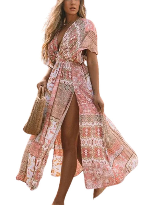 Chicret Damen Maxi Kleid Strand Rosa