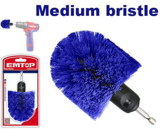 Emtop Plastic Cleaning Brush with Handle Gray