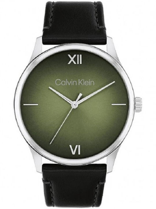 Calvin Klein Ascend Ανδρικό Ρολόι 43mm Μπαταρίας με Μαύρο Δερμάτινο Λουράκι