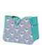 Benzi Fabric Beach Bag Light Blue