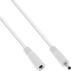 Inline Inline Dc Extension Cable Dc Male Female Plug 3.5x1.35 Mm Awg 18 White 1 M