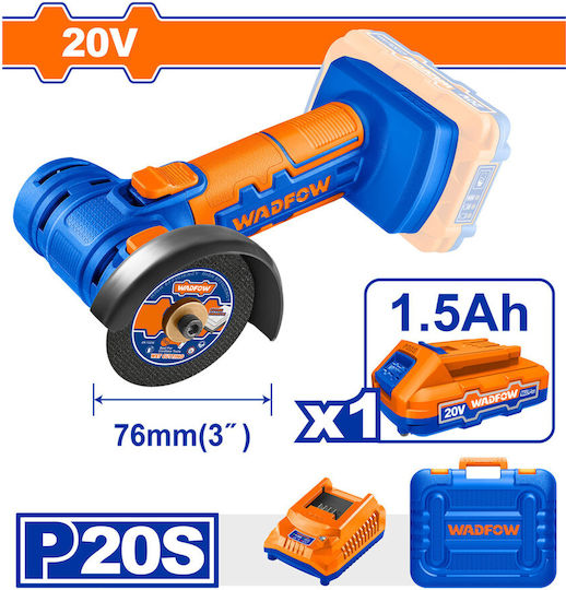 Wadfow WLAP571 Τροχός Mini 76mm Μπαταρίας 1x1.5Ah