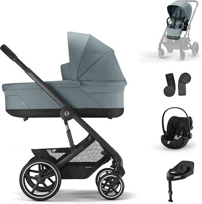 Cybex Balios S Lux Reglabil 3 în 1 Cărucior pentru copii Potrivit pentru Nou-născut albastru cer 11.7kg