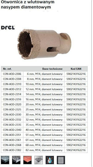 Drel Ποτηροπρίονο με Διάμετρο 10mm για Πλακάκι