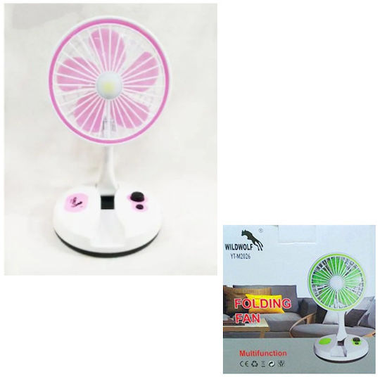 Folding Fan Light Led Pink M2026