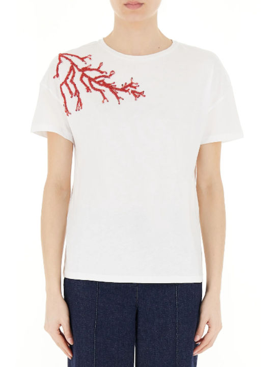 Diana Gallesi Γυναικείο T-shirt White Red