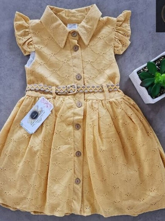 Maibella Kids Παιδικό Φόρεμα Κίτρινο