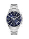 Trussardi City Men's Watch 50mm Chronograph Battery with Blue Metal Bracelet