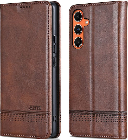 Litchi Retro V4 Texture Back Cover Δερμάτινο Μαγνητικό Καφέ (Galaxy M55)