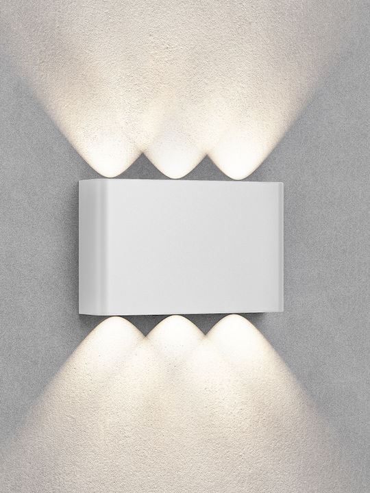 Braytron Επιτοίχιο Εξωτερικό Σποτ LED IP65 1W με Ρυθμιζόμενο Λευκό Φως 16x10x41εκ.