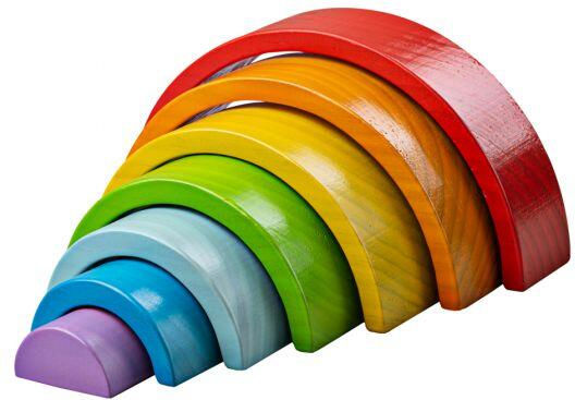 Big Jigs Играчка за подреждане Rainbow от дърво за 36++ месеца