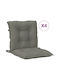 vidaXL Garden Chair Cushion with Backrest Dark Gray 4 Pieces 50x100 cm