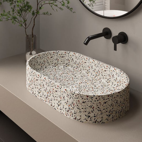 Karag Надеждна мивка Камък 60x35x12см Stracciatella