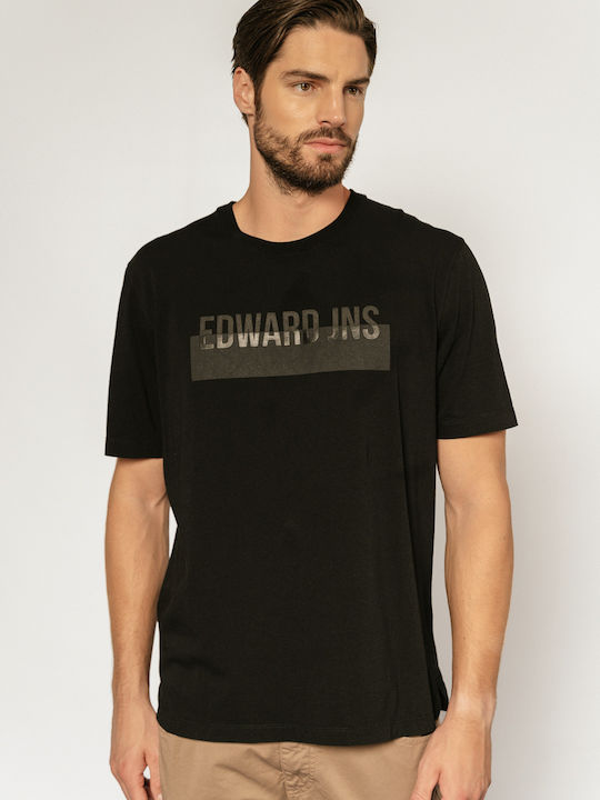 Edward Jeans Men's Short Sleeve Blouse Black