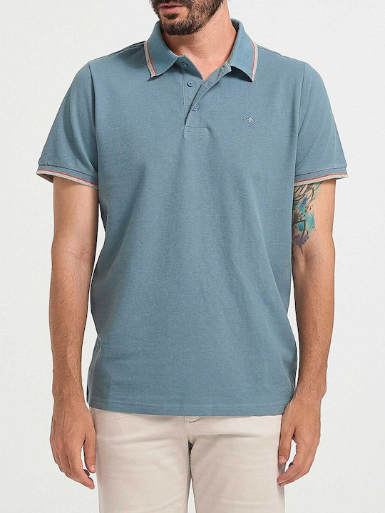 Rook Herren Kurzarmshirt Polo Petrol Blue