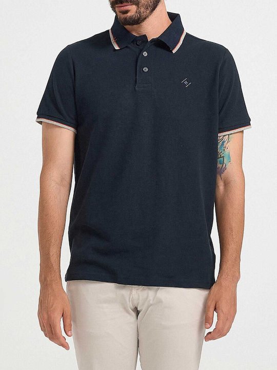 Rook Herren Kurzarmshirt Polo BLUE