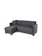Ghufran Ecke Sofa Sofa mit Umkehrbarer Winkel Stoff & Stauraum Dark Gray 200x133cm