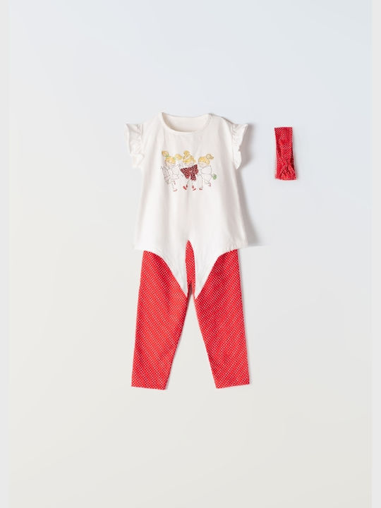 Evita Kids' Set with Leggings Summer 2pcs Red