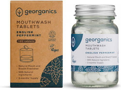 Georganics Natürliche Pfefferminz-Mundspülungstabletten 180 Tabletten Erfrischend Stärkend