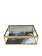 Marble Jewellery Box Glass Bronze 23x18x8cm