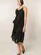 Edward Jeans Summer Midi Dress for Wedding / Baptism Black