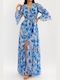 Marlene White Maxi Floral Lurex Wrap Dress