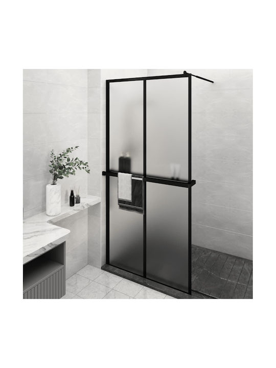 vidaXL Shower Screen for Shower with Sliding Door 118x190cm Stripes Black