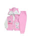 Extan Bebe Kids Sweatpants Set White/Pink