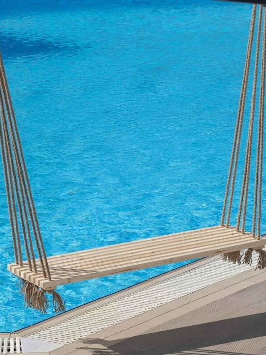 Wooden Hanging Swing Beige with 10kg Maximum Weight Capacity L150xW42xH