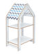 Kinderregale Montessori Zoilen Wandhalterung Weiß-Blau 50x30x80cm