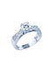 Savvidis Single Stone from White Gold 14K