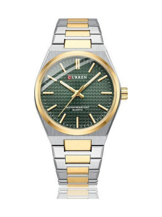 Curren Ανδρικό Ρολόι 40mm Μπαταρίας με Χρυσό Με...