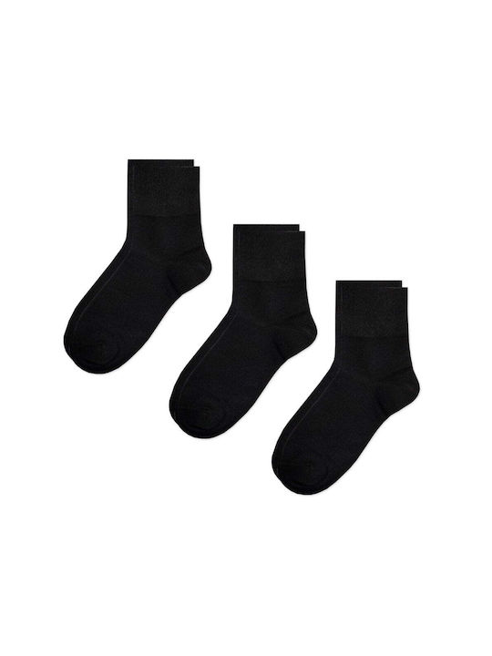 Ytli Baumwoll-Monochrom-Socke mit lockerem Elastikband, 3 Paare
