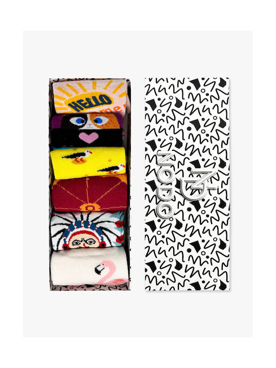 Baumwollsocken gemischte Designs in schicker Geschenkbox 5+1 Paare bunt