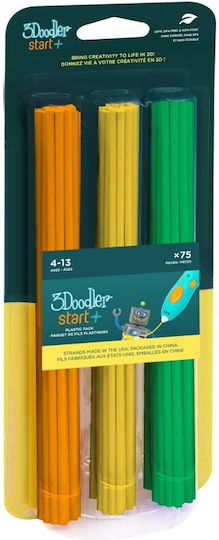 3Doodler Start PLA 3D Printer Filament 1.75mm Green 0.001kg 75pcs (Spool)