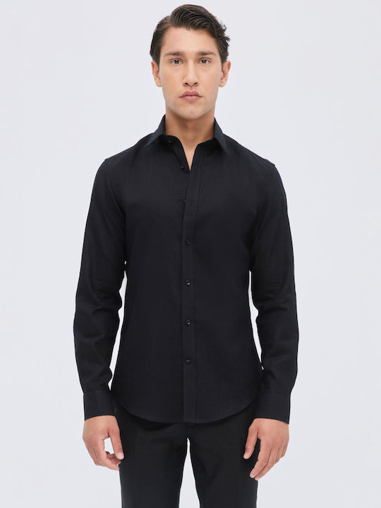 Aristoteli Bitsiani Men's Shirt Linen Black