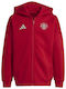 Athletic Kids Cardigan Cotton with Hood Red Anthem Jacket