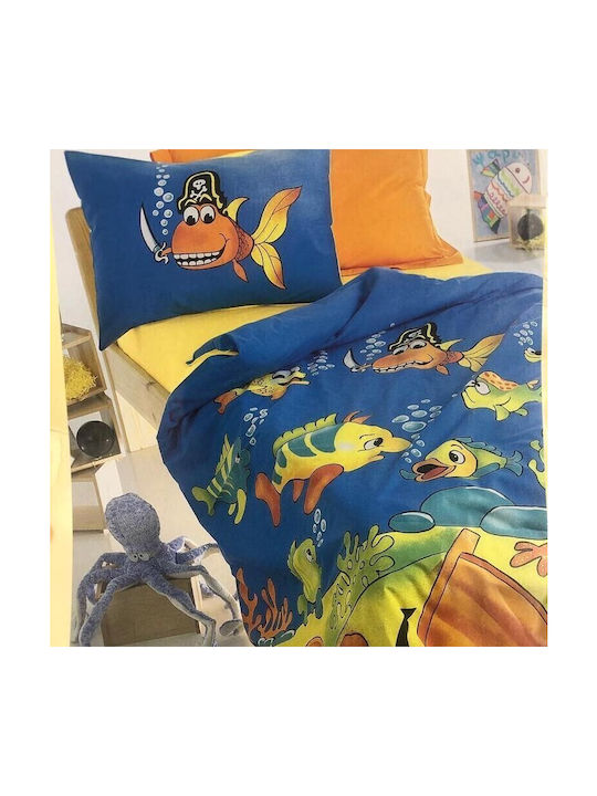 Kentia Set Kids Quilt Single with Pillowcase Sweet Fish Multicolour 160x240cm