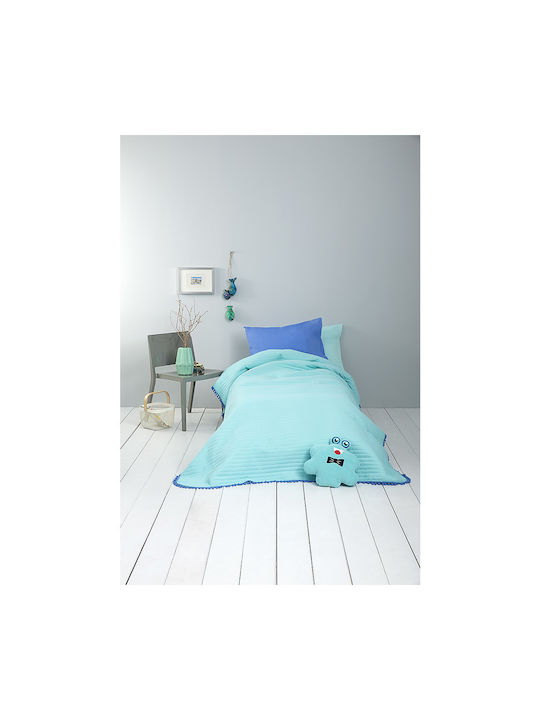 Nima Kids Quilt Single Finesse Bright Aqua 160x240cm